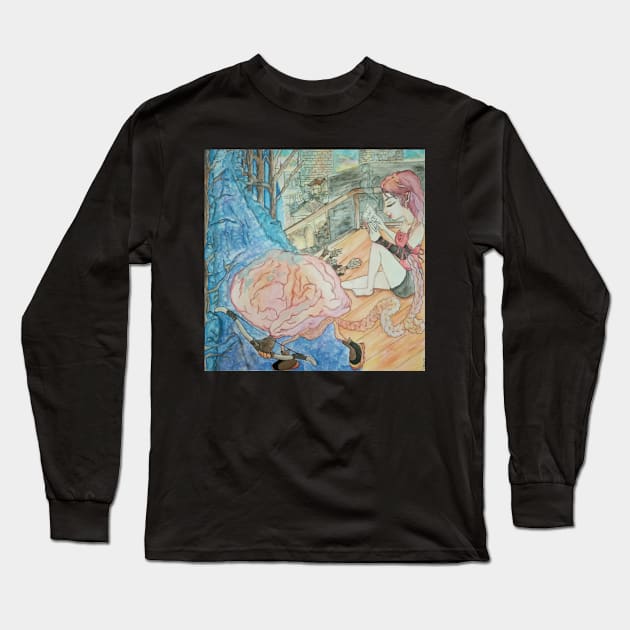 Brain Series 01 Long Sleeve T-Shirt by Wandearfull Store